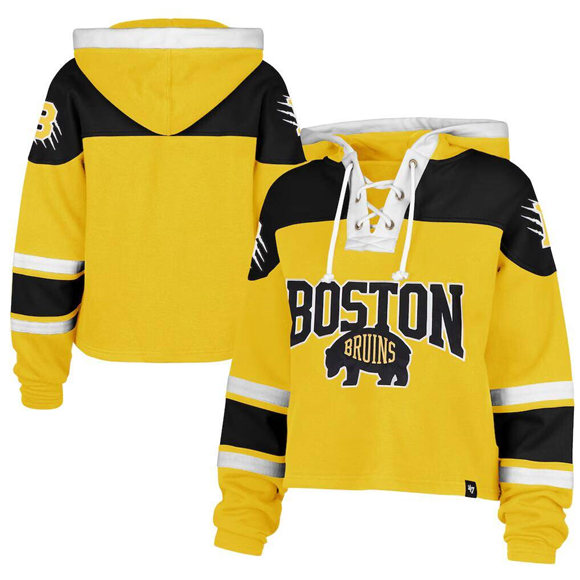Men's Gold Boston Bruins 2026 Cropped Lacer Hoodie